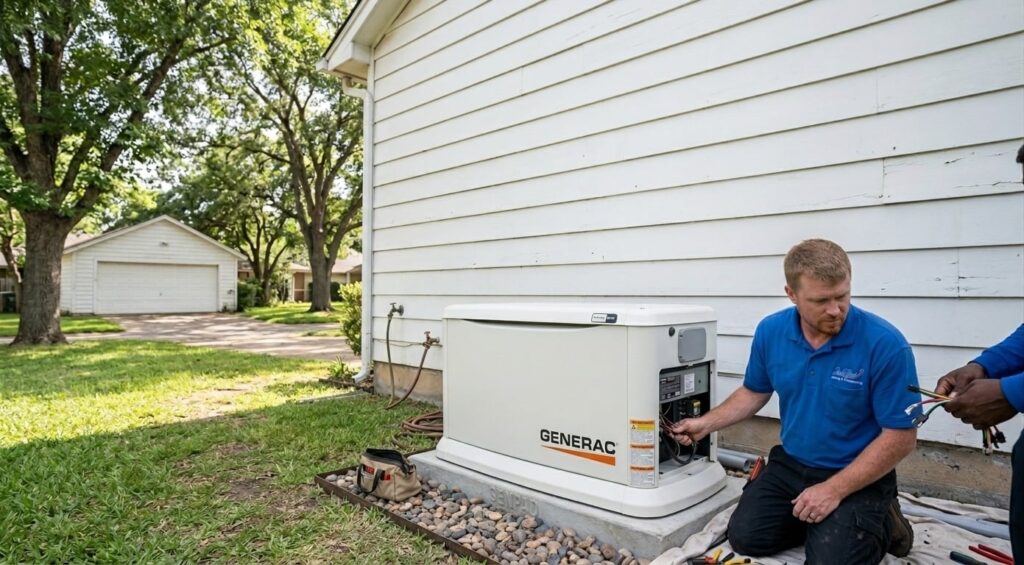 - 2nd Wind HVAC 2nd Wind technician installing a generator